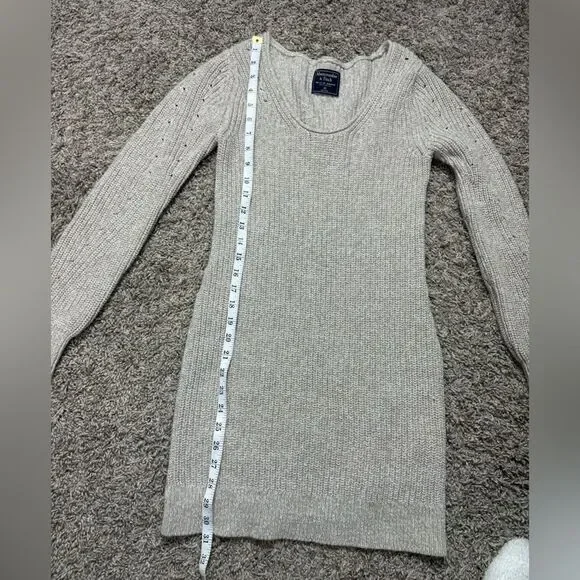 Abercrombie & Fitch Taupe Beige Ribbed Sweater Dresss - Picture 5 of 7